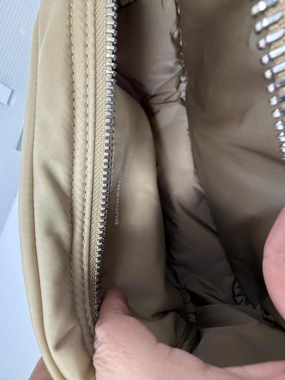 Burberry Tan Belt Bag with Silver Zippers - Picture 6 of 6